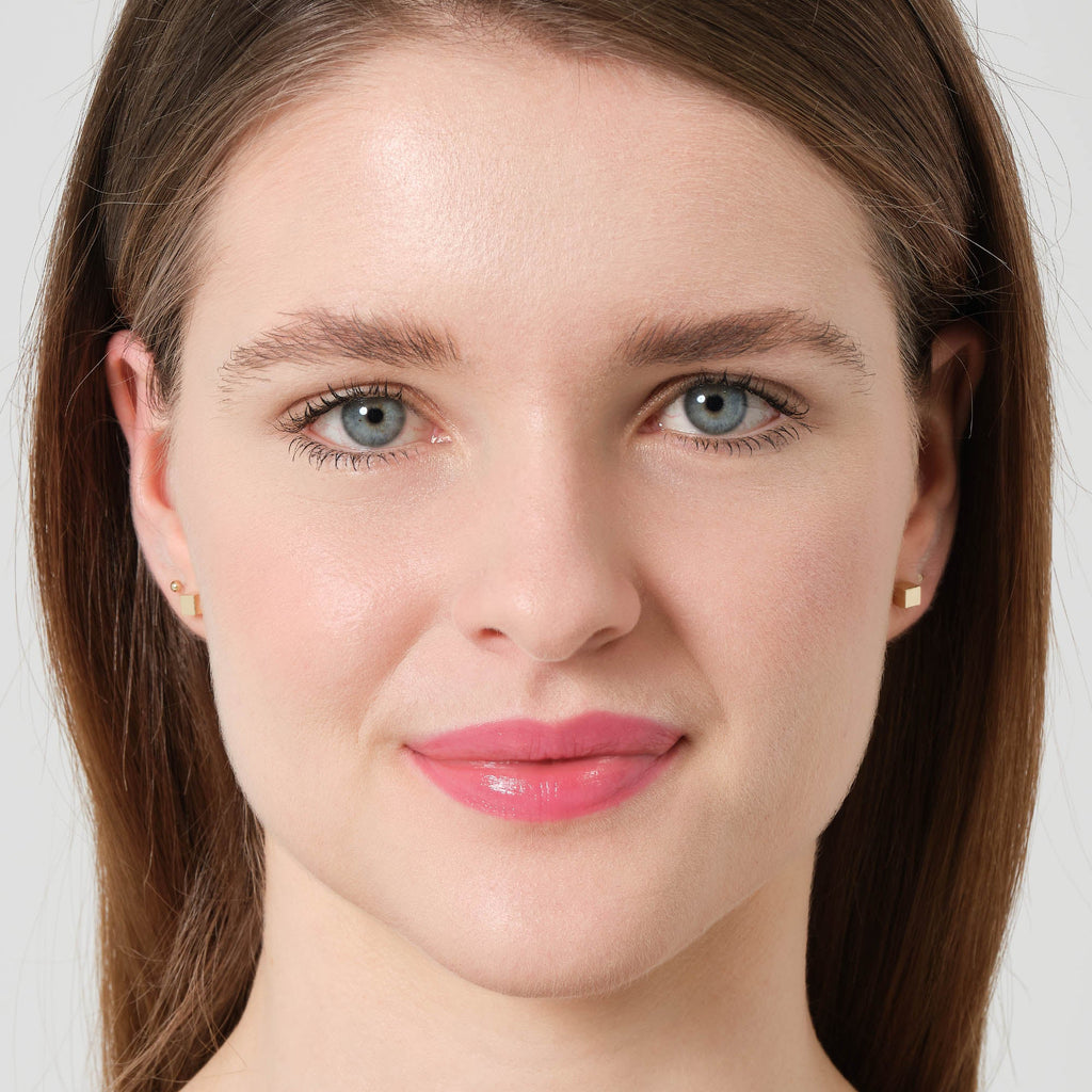 Cube Earrings 14K Solid Gold