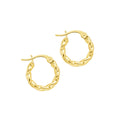 Wavy Twisted Hoop Earrings 14K Solid Gold