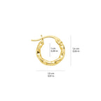 Prism Cut Hoop Earrings 14K Solid Gold
