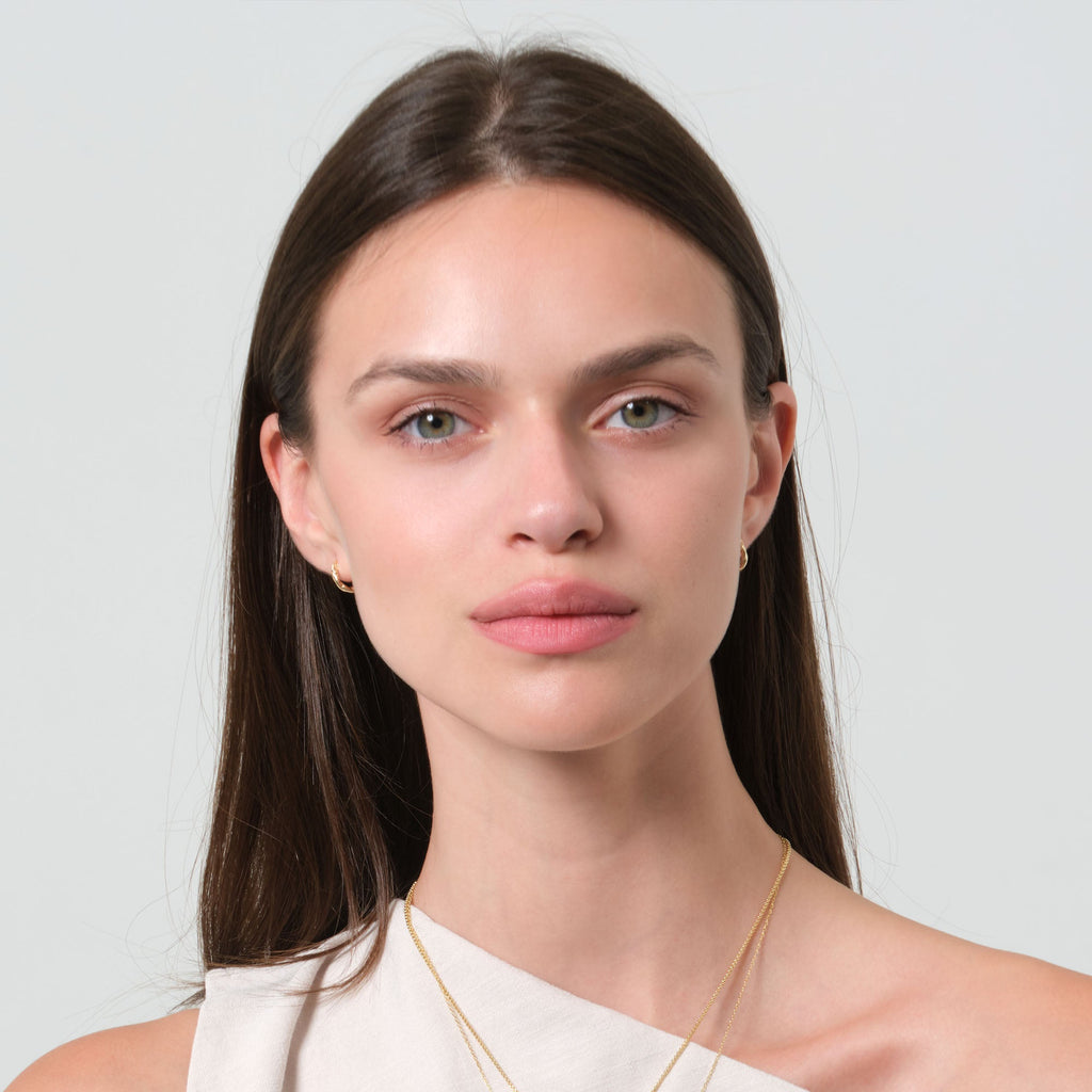 Prism Cut Hoop Earrings 14K Solid Gold