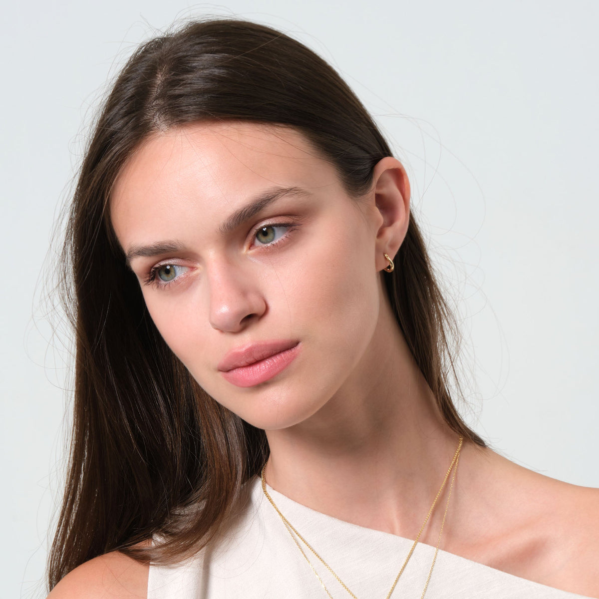 Prism Cut Hoop Earrings 14K Solid Gold