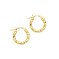 Prism Cut Hoop Earrings 14K Solid Gold