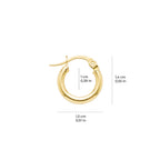 Classic Sparkling Hoop Earrings 14K Solid Gold