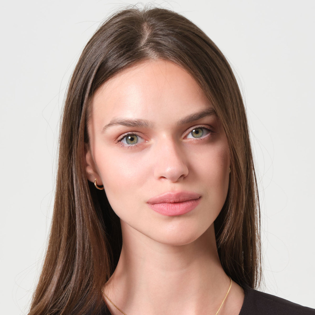 Classic Sparkling Hoop Earrings 14K Solid Gold