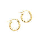 Classic Sparkling Hoop Earrings 14K Solid Gold