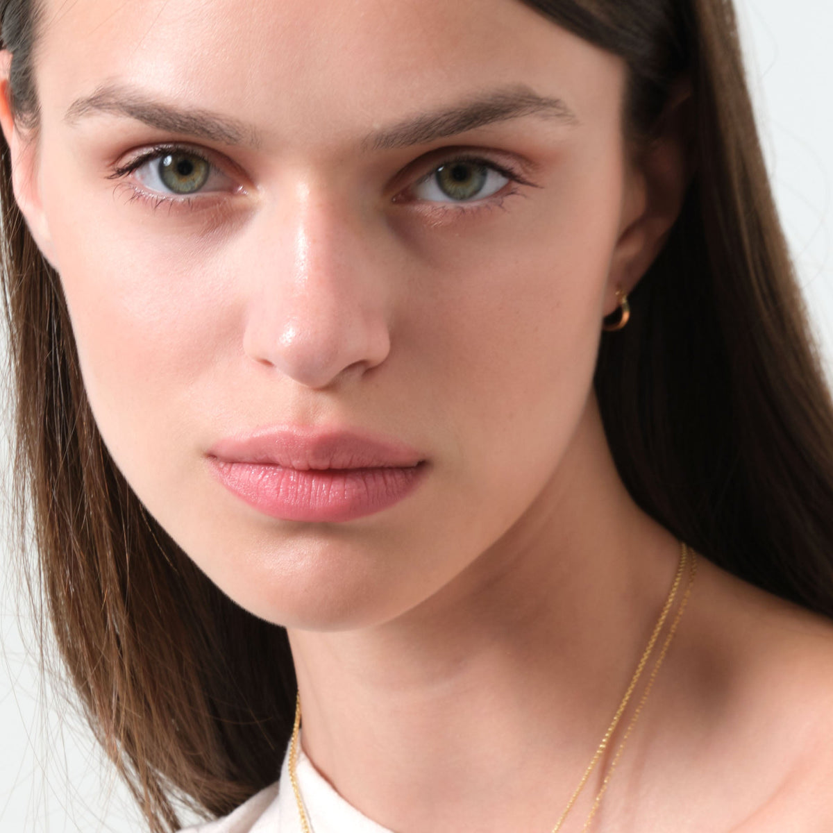 Plain Tube Hoop Earrings 14K Solid Gold