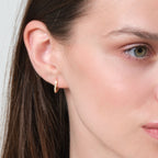 Plain Tube Hoop Earrings 14K Solid Gold