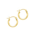 Plain Tube Hoop Earrings 14K Solid Gold