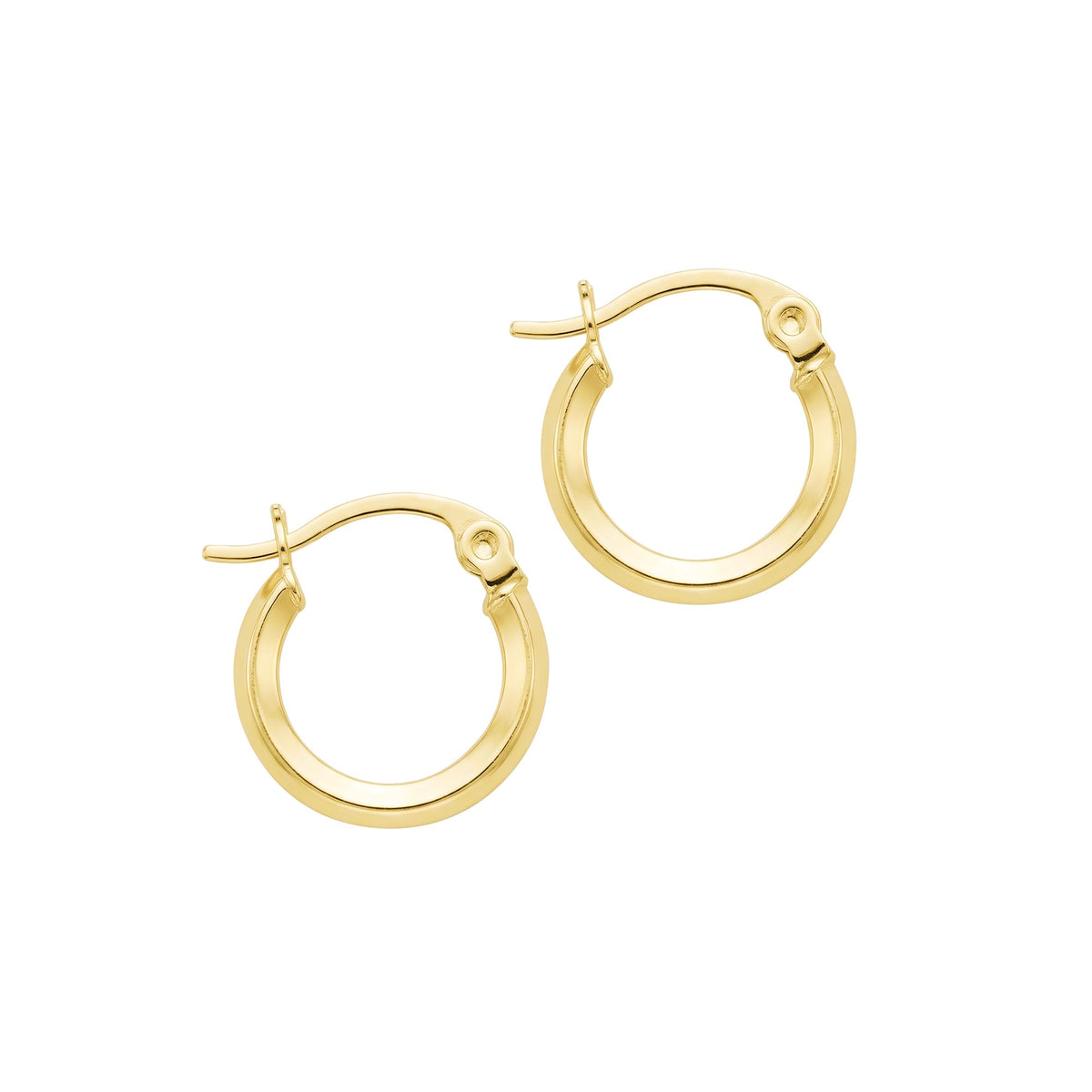 Plain Tube Hoop Earrings 14K Solid Gold