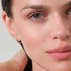 Sparkling Pyramid Cut Hoop Earrings 14K Solid Gold