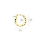 Sparkling Pyramid Cut Hoop Earrings 14K Solid Gold