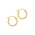 Sparkling Pyramid Cut Hoop Earrings 14K Solid Gold