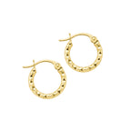 Sparkling Pyramid Cut Hoop Earrings 14K Solid Gold