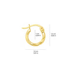 Twisted Ribbed Hoop Earrings 14K Solid Gold