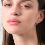 Twisted Ribbed Hoop Earrings 14K Solid Gold