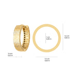 Striped Hoop Earrings 14K Solid Gold