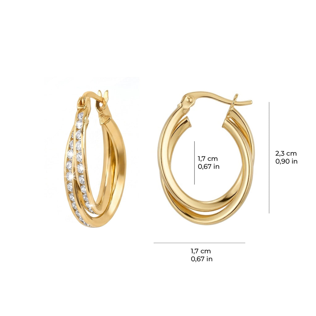 Spiral Fluted Hoop Earrings Solid Gold