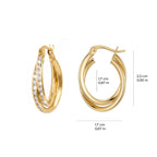 Spiral Fluted Hoop Earrings Solid Gold
