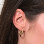 Spiral Fluted Hoop Earrings Solid Gold