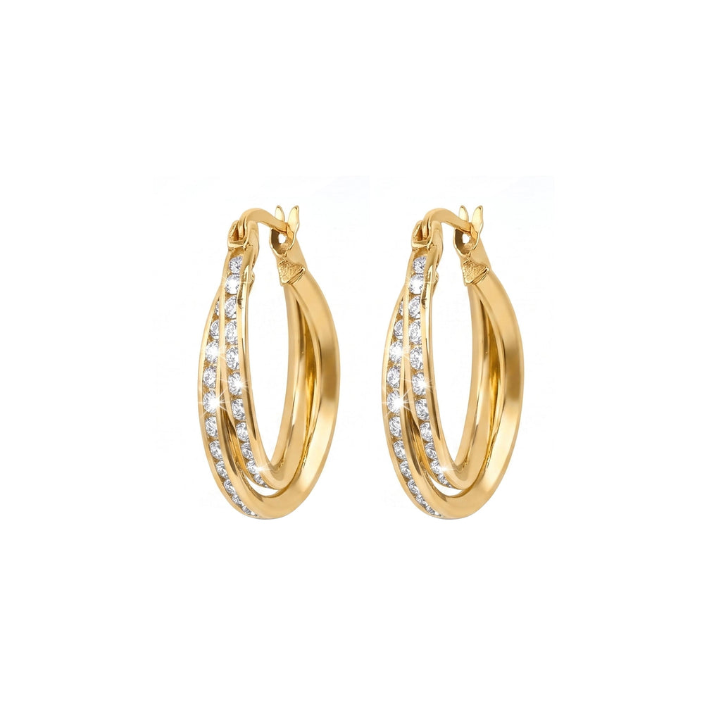 Spiral Fluted Hoop Earrings Solid Gold