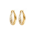 Spiral Fluted Hoop Earrings Solid Gold