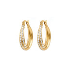 Spiral Fluted Hoop Earrings Solid Gold