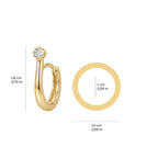 Solitaire Hoop Earrings Solid Gold