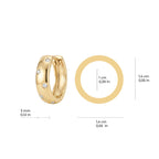 Cosmo Flush Set Hoop Earrings Solid Gold