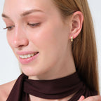 Cosmo Flush Set Hoop Earrings Solid Gold