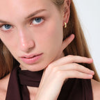 Cosmo Flush Set Hoop Earrings Solid Gold