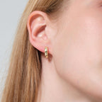 Cosmo Flush Set Hoop Earrings Solid Gold