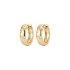 Cosmo Flush Set Hoop Earrings Solid Gold
