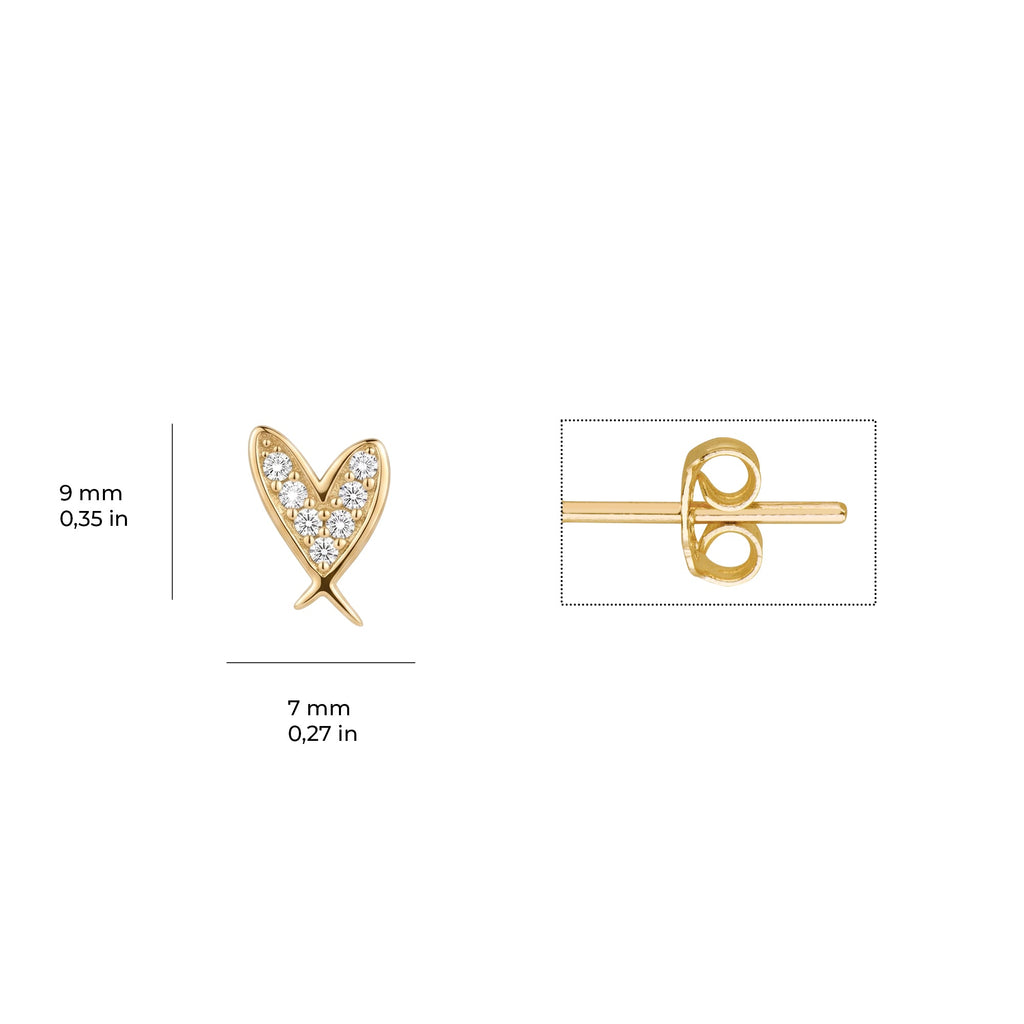 Heart Earrings Solid Gold