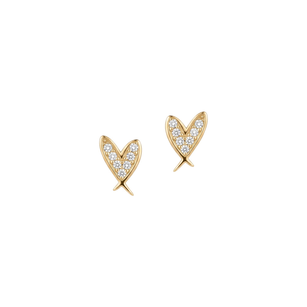 Heart Earrings Solid Gold