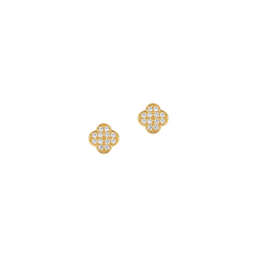 Mini Clover Earrings Solid Gold