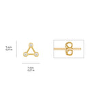 Trinity Triangle Pavé Earrings Solid Gold