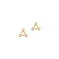 Trinity Triangle Pavé Earrings Solid Gold