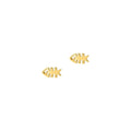 Tiny Fishbone Earrings Solid Gold