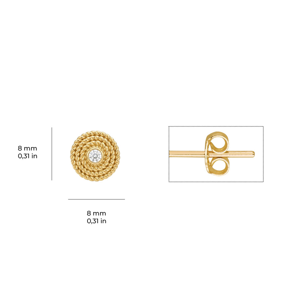 Twisted Solitaire Earrings Solid Gold