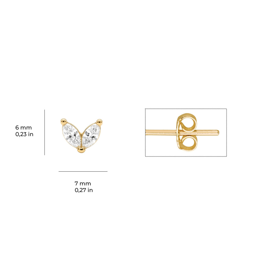 Double Marquise Earrings Solid Gold