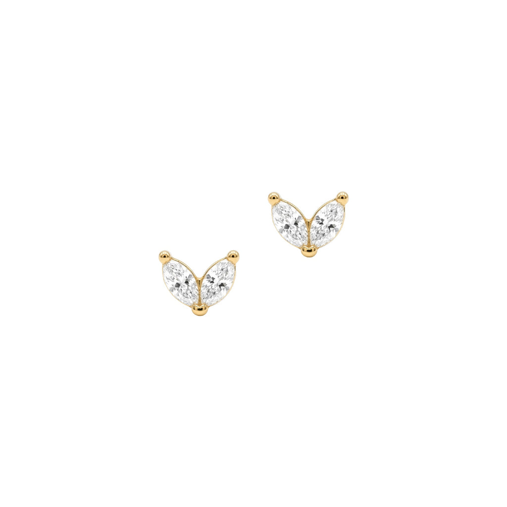 Double Marquise Earrings Solid Gold