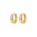 North Star Hoop Earrings Solid Gold