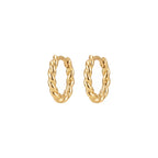 Twisted Hoop Earrings Solid Gold