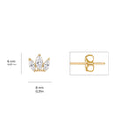 Marquise Crown Earrings Solid Gold