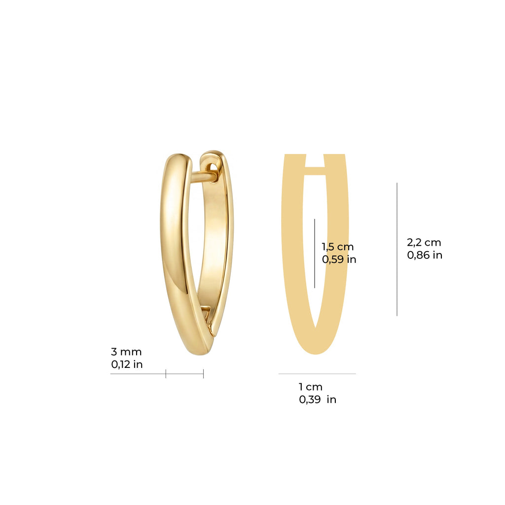 Vesta Hoop Earrings Solid Gold