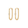Lyra Solitaire Hoop Earrings Solid Gold