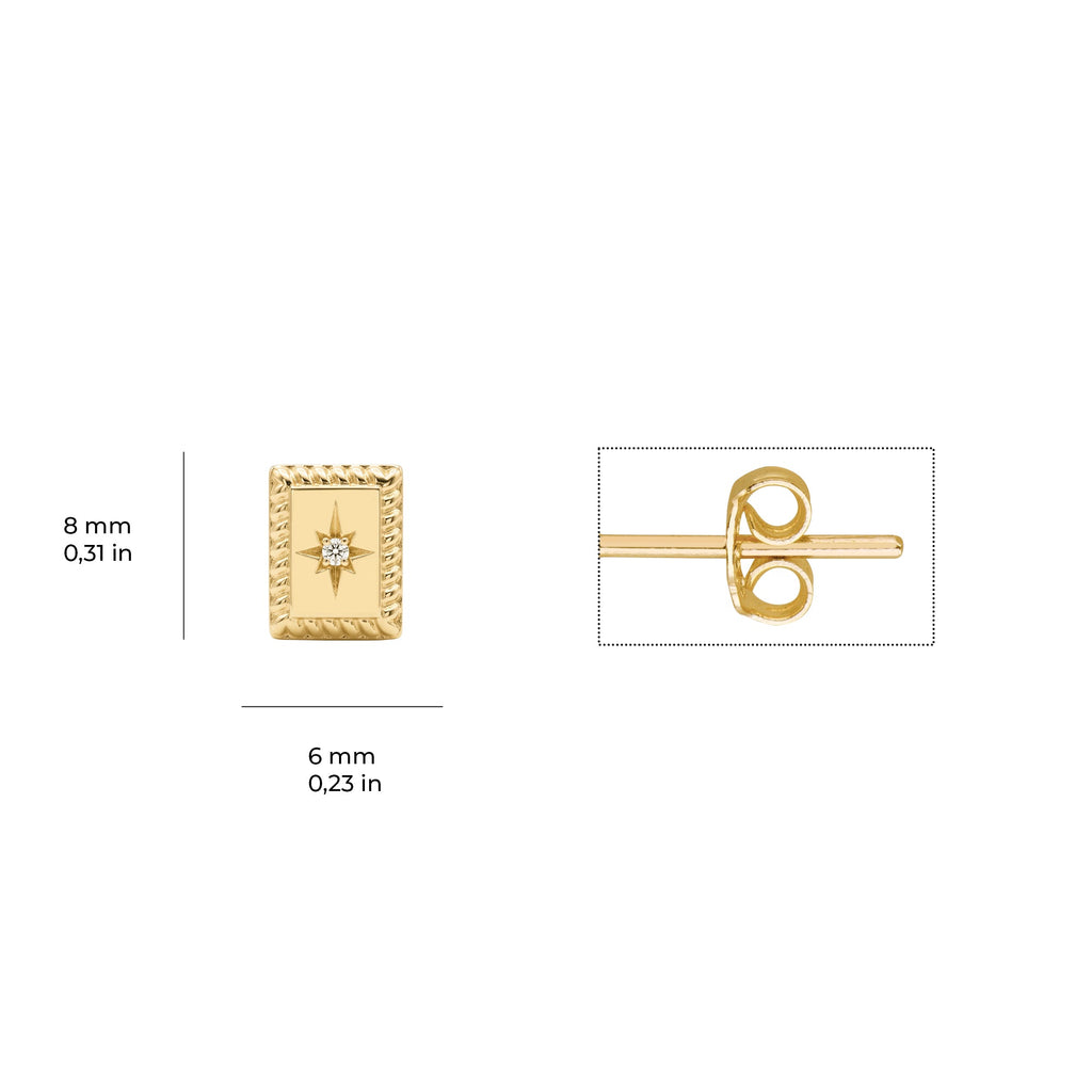 Nova North Star Earrings Solid Gold