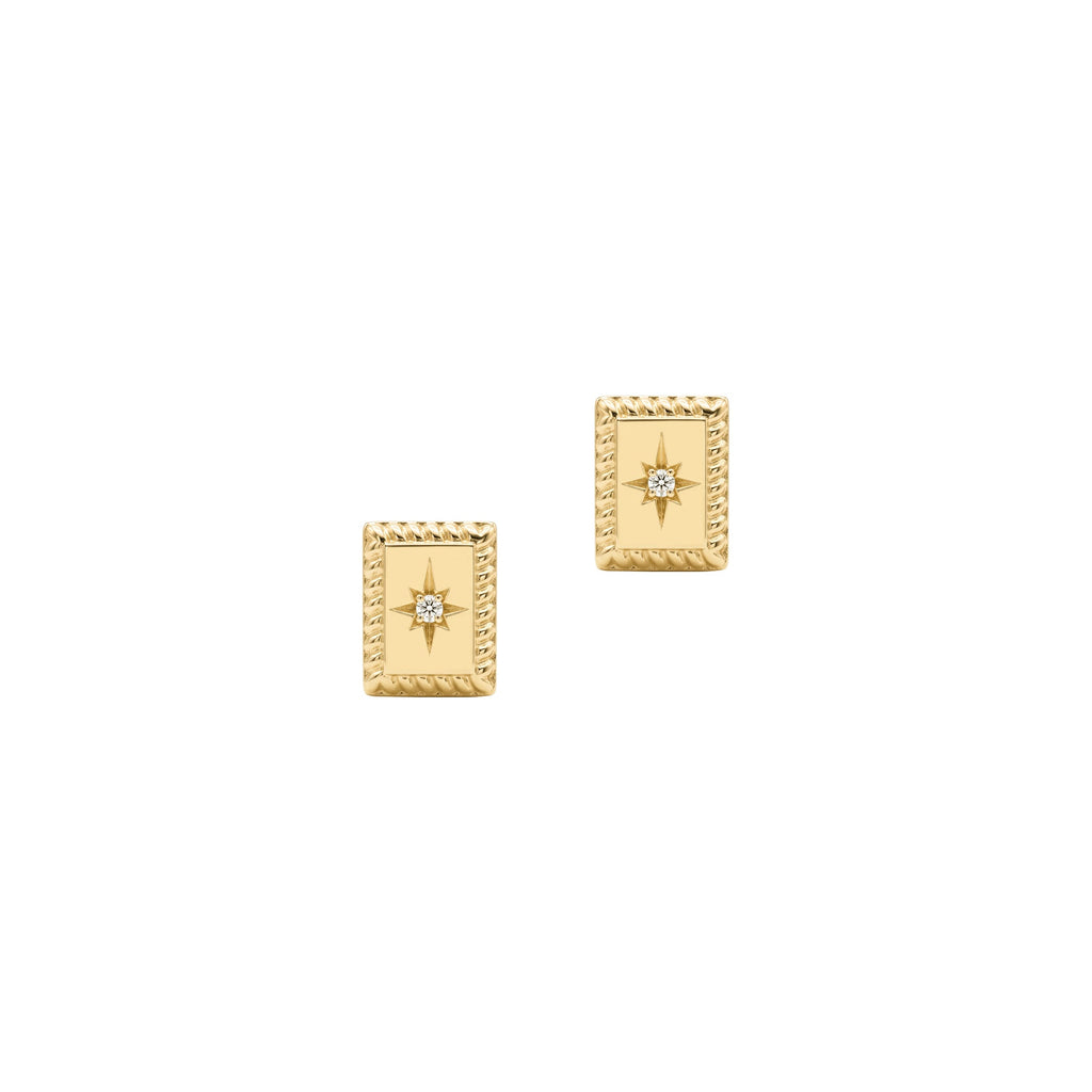 Nova North Star Earrings Solid Gold