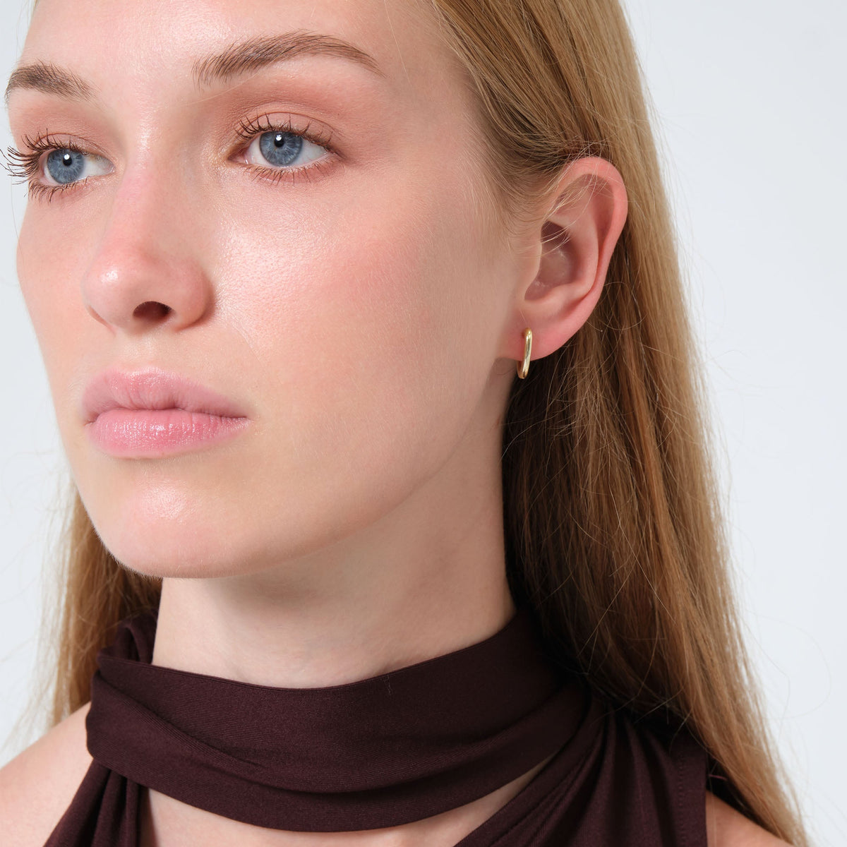 Aura Hoop Earrings Solid Gold