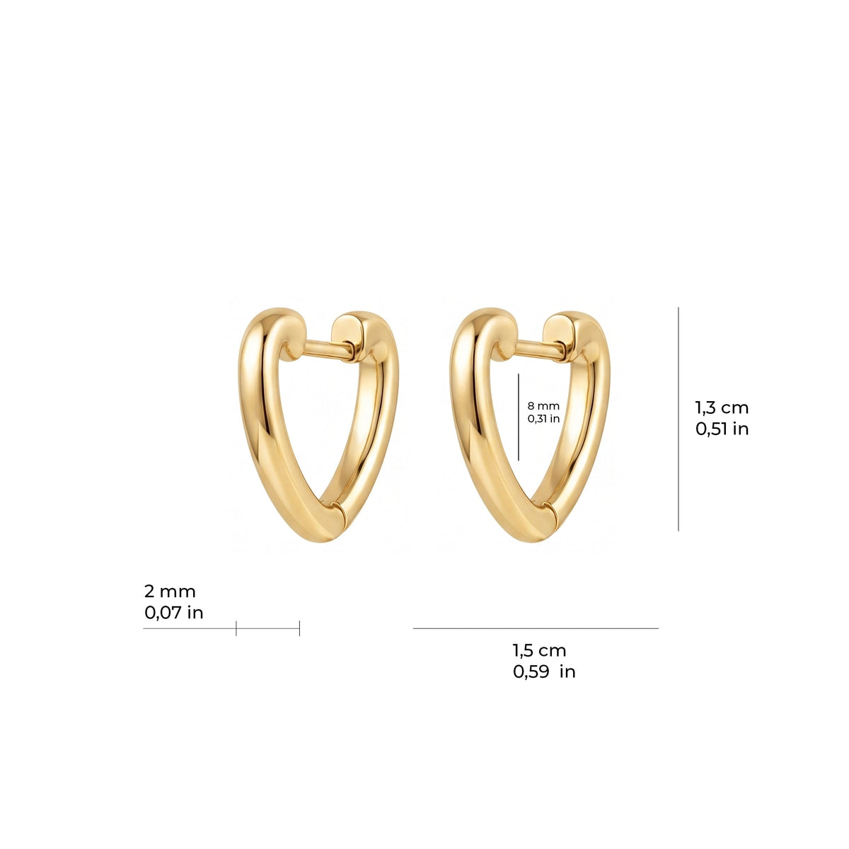 Aura Hoop Earrings Solid Gold
